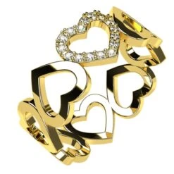 Alliance Coeur En Or Pour Femme -Vivalatina Boutiqe Alliance coeurs diamants 6