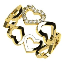 Alliance Coeur En Or Pour Femme -Vivalatina Boutiqe Alliance coeurs diamants 8