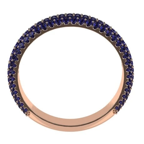 Alliance Pavée De Saphirs Bleus Pour Femme En Or 10 Alliance Pavée De Saphirs Bleus Pour Femme En Or – Image 8