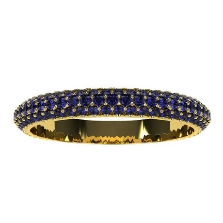 Alliance Pavée De Saphirs Bleus Pour Femme En Or 5 Alliance Pavée De Saphirs Bleus Pour Femme En Or – Image 3
