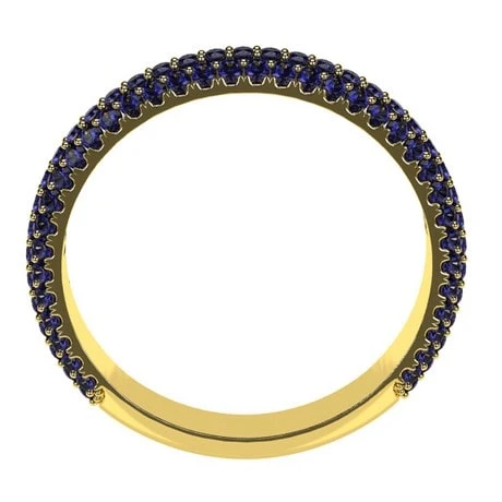 Alliance Pavée De Saphirs Bleus Pour Femme En Or 6 Alliance Pavée De Saphirs Bleus Pour Femme En Or – Image 4