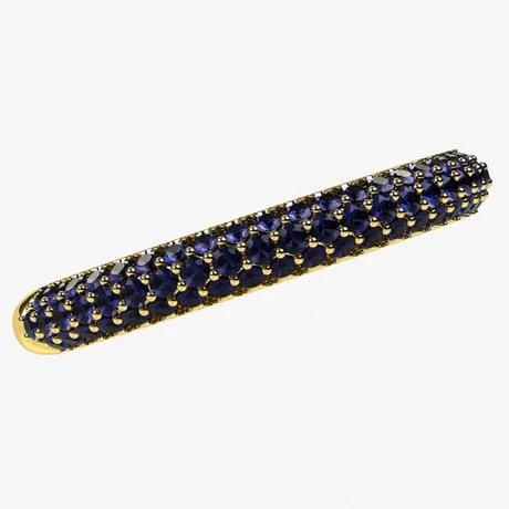 Alliance Pavée De Saphirs Bleus Pour Femme En Or 7 Alliance Pavée De Saphirs Bleus Pour Femme En Or – Image 5