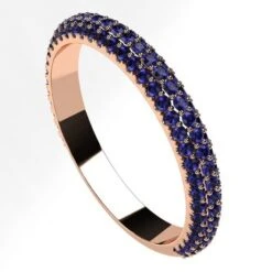 Alliance Pavée De Saphirs Bleus Pour Femme En Or 19 Alliance Pavée De Saphirs Bleus Pour Femme En Or -Vivalatina Boutiqe Alliance pavage saphir bleu or 9