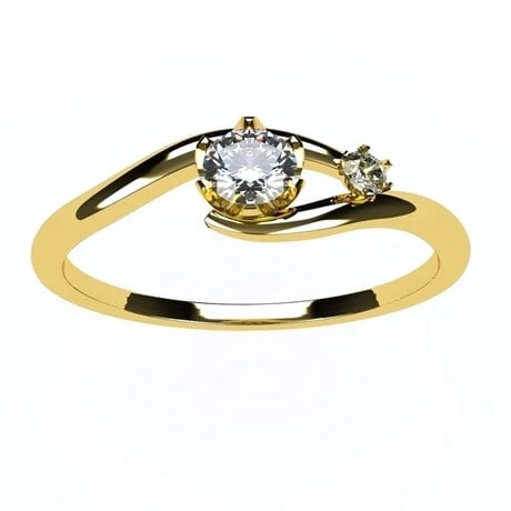 Bague 2 Diamants Pour Femme En Or 5 Bague 2 Diamants Pour Femme En Or – Image 3