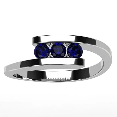 Bague 3 Pierres De Saphir 15 Bague 3 Pierres De Saphir – Image 13