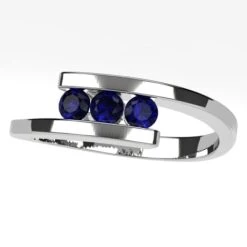Bague 3 Pierres De Saphir 34 Bague 3 Pierres De Saphir -Vivalatina Boutiqe Bague 3 pierres saphir bleu 3mm 3