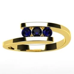 Bague 3 Pierres De Saphir 36 Bague 3 Pierres De Saphir -Vivalatina Boutiqe Bague 3 pierres saphir bleu 3mm 5