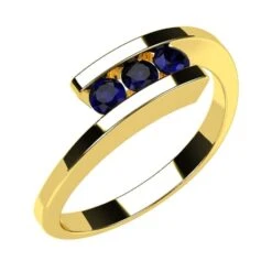 Bague 3 Pierres De Saphir 38 Bague 3 Pierres De Saphir -Vivalatina Boutiqe Bague 3 pierres saphir bleu 3mm 8