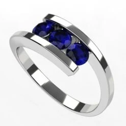 Bague 3 Pierres De Saphir 29 Bague 3 Pierres De Saphir -Vivalatina Boutiqe Bague 3 pierres saphir bleu 4mm 4