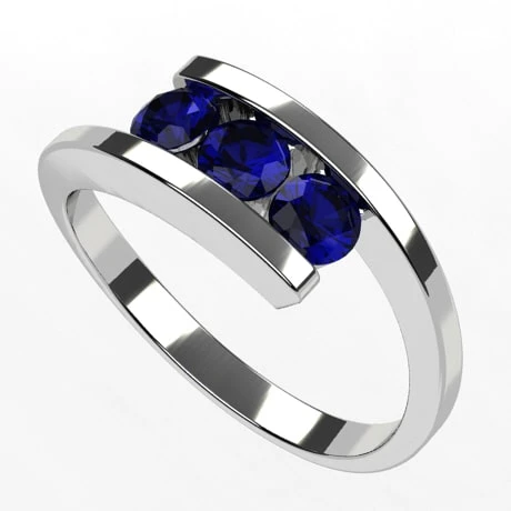 Bague 3 Pierres De Saphir 11 Bague 3 Pierres De Saphir – Image 9
