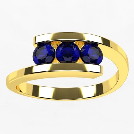 Bague 3 Pierres De Saphir 12 Bague 3 Pierres De Saphir – Image 10
