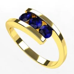 Bague 3 Pierres De Saphir 32 Bague 3 Pierres De Saphir -Vivalatina Boutiqe Bague 3 pierres saphir bleu 4mm 8