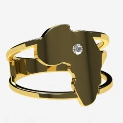 Bague Carte De L'Afrique -Vivalatina Boutiqe Bague africaine or 12