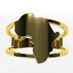 Bague Carte De L'Afrique -Vivalatina Boutiqe Bague africaine or 22