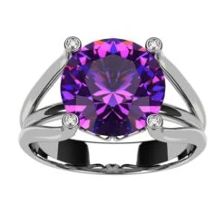 Bague Améthyste Ancienne En Or 18k Pour Femme