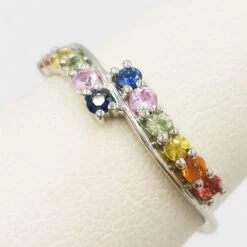 Bague Rainbow: Arc-en-Ciel De Saphirs -Vivalatina Boutiqe Bague arc en ciel 14