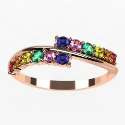 Bague Rainbow: Arc-en-Ciel De Saphirs -Vivalatina Boutiqe Bague arc en ciel 23