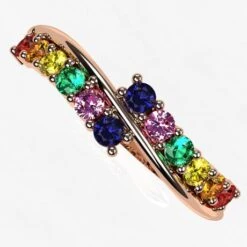 Bague Rainbow: Arc-en-Ciel De Saphirs -Vivalatina Boutiqe Bague arc en ciel 24