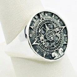 Bague Mexicaine Calendrier Aztèque -Vivalatina Boutiqe Bague calendrier azteque 2