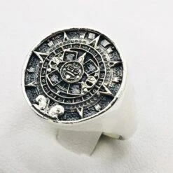 Bague Mexicaine Calendrier Aztèque -Vivalatina Boutiqe Bague calendrier azteque 7