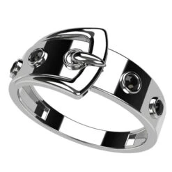 Bague Ceinture 24 Bague Ceinture -Vivalatina Boutiqe Bague ceinture argent diamant noir 1