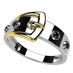 Bague Ceinture 28 Bague Ceinture -Vivalatina Boutiqe Bague ceinture argent or jaune diamant noir 1