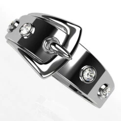 Bague Ceinture 31 Bague Ceinture -Vivalatina Boutiqe Bague ceinture or blanc diamant blanc 3