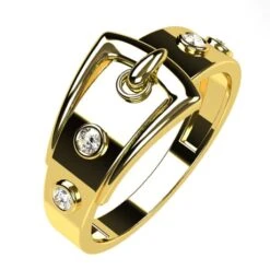Bague Ceinture 34 Bague Ceinture -Vivalatina Boutiqe Bague ceinture or jaune diamant blanc 2