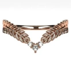 Bague Laurier En Chevron 20 Bague Laurier En Chevron -Vivalatina Boutiqe Bague chevron feuilles laurier 3 diamants 10