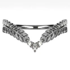 Bague Laurier En Chevron 14 Bague Laurier En Chevron -Vivalatina Boutiqe Bague chevron feuilles laurier 3 diamants 2