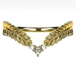 Bague Laurier En Chevron 17 Bague Laurier En Chevron -Vivalatina Boutiqe Bague chevron feuilles laurier 3 diamants 6
