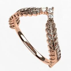 Bague Laurier En Chevron 19 Bague Laurier En Chevron -Vivalatina Boutiqe Bague chevron feuilles laurier 3 diamants 9