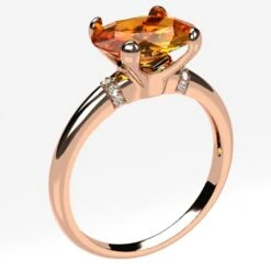 Bague Citrine En Or -Vivalatina Boutiqe Bague citrine or 12