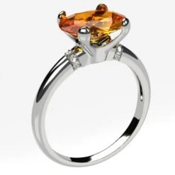 Bague Citrine En Or -Vivalatina Boutiqe Bague citrine or 2