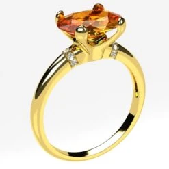 Bague Citrine En Or -Vivalatina Boutiqe Bague citrine or 7