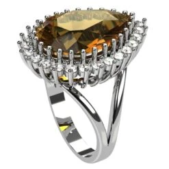 Bague Citrine En Or Et Diamants -Vivalatina Boutiqe Bague citrine poire or 2