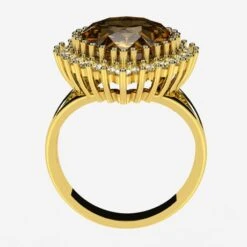 Bague Citrine En Or Et Diamants -Vivalatina Boutiqe Bague citrine poire or 7