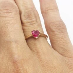 Bague Coeur Rubis -Vivalatina Boutiqe Bague coeur rubis 10