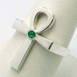 Bague Croix Ankh 22 Bague Croix Ankh -Vivalatina Boutiqe Bague croix ankh emeraude 5