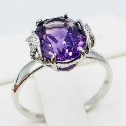 Bague De Fiançailles Améthyste -Vivalatina Boutiqe Bague de fiancailles amethyste or 22