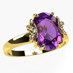 Bague De Fiançailles Améthyste -Vivalatina Boutiqe Bague de fiancailles amethyste or 7