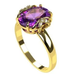 Bague De Fiançailles Améthyste -Vivalatina Boutiqe Bague de fiancailles amethyste or 8