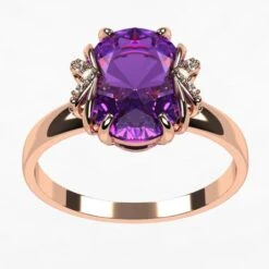 Bague De Fiançailles Améthyste -Vivalatina Boutiqe Bague de fiancailles amethyste or 9