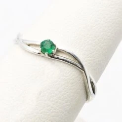 Bague De Fiançailles En Argent -Vivalatina Boutiqe Bague de fiancailles argent emeraude 2