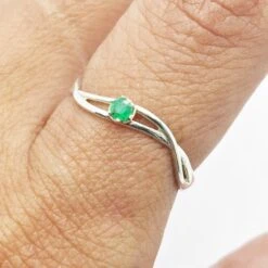 Bague De Fiançailles En Argent -Vivalatina Boutiqe Bague de fiancailles argent emeraude 7