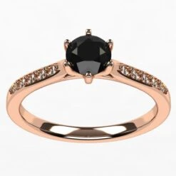 Bague Diamant Noir Or Rose 8 Bague Diamant Noir Or Rose -Vivalatina Boutiqe Bague diamant noir or rose 2