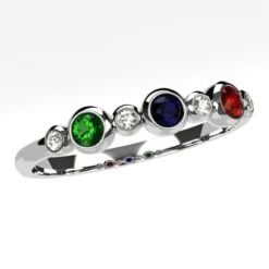 Bague Diamant Rubis Saphir Émeraude -Vivalatina Boutiqe Bague diamant rubis saphir emeraude 3