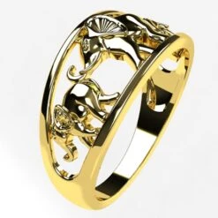 Bague Éléphant Africain En Argent Et Or -Vivalatina Boutiqe Bague elephant 10