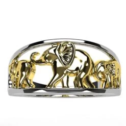 Bague Éléphant Africain En Argent Et Or -Vivalatina Boutiqe Bague elephant 14