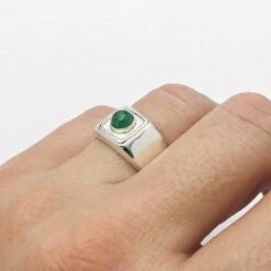 Bague Émeraude Cabochon Homme -Vivalatina Boutiqe Bague emeraude cabochon homme 12